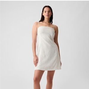 Linen-Blend Mini Dress